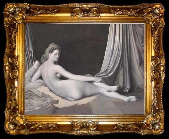 framed  Jean Auguste Dominique Ingres Odalisque in Grisaille, ta009-2